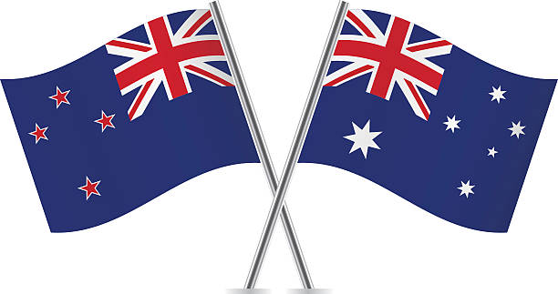 Australische Und Neuseeländische Flagge Vektor Stock Vektor Art und mehr Bilder von Australien - Australien, Neuseeland, Neuseeländische Flagge - iStock